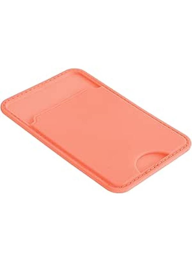 Pink Faux Leather Adhesive Phone Wallet Card Holder Stick On Back Pocket - Image 1