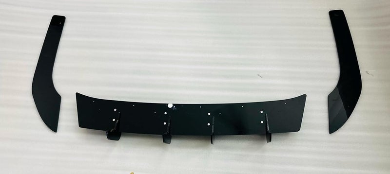 AUTO MT تجميل الجسم - مجموعة الجسم الخلفية / الأمامية 3 قطع 4 قطع فاصل ومفسدات وأنواع مختلفة من مبددات الهواء وغطاء مرآة ABS كبير وصغير 2 قطعة وأقواس العجلات ملحقات السيارة (مبدد الهواء 4 FIN فيرتوس) - Image 5