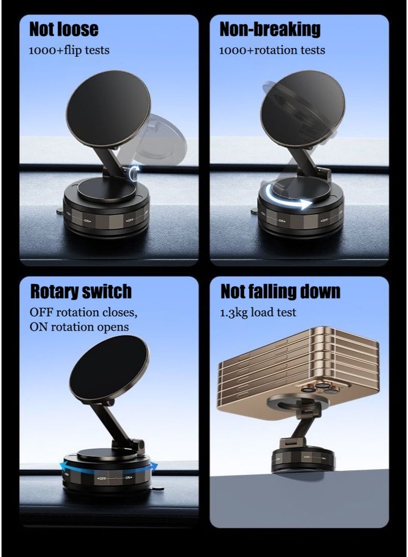 قوس هواتف السيارة الممتصة المغناطيسية ، قرص امتصاص الفراغ ، طاولة أداة وحدة التحكم المركزية القابلة للتعديل متعددة الزوايا الدوارة القابلة للطي الخاصة بالملاحة المحمولة. - Image 4