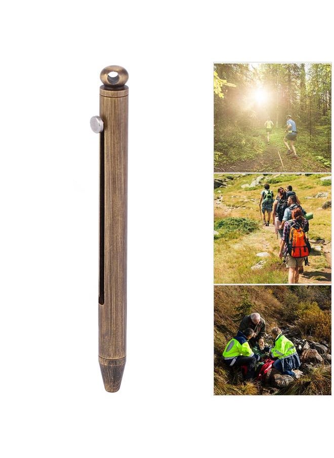 Brass Tube Body Titanium Alloy Fruit Toothpick Portable Simple Multi Function Spring Flexible Toothpick Holder(B )
