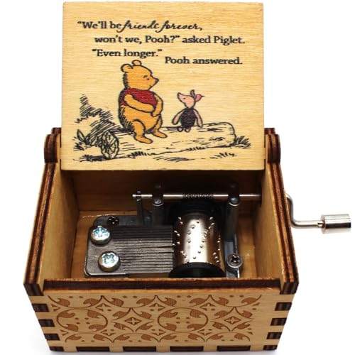 ukebobo Wooden Music Box - The Pooh Saying Music Box, Gift for Friend, Cousins, BFF, New Year's Gifts- 1 Set - Image 2