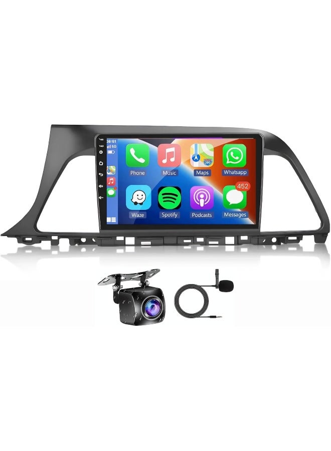 Vierex Fit Hyundai Sonata Car Stereo Sonata Android Screen 2015-2017 With Apple Carplay Android Auto Wireless WiFi DSP FM&AM BT AHD Camera Included Fast Interface (8+128GB 8CORE Carplay) - Image 1