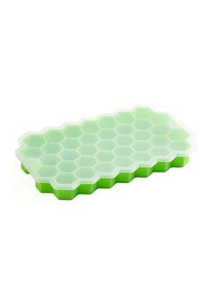 Y&D Silicone Ice Cube Mold Honeycomb 37 Grid Ice Maker Ice Cube Ice Box With Lid-Green  - Image 1