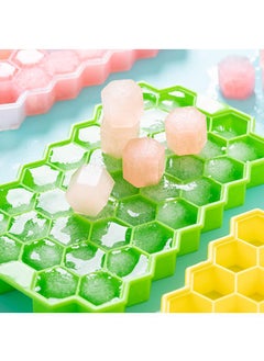 Y&D Silicone Ice Cube Mold Honeycomb 37 Grid Ice Maker Ice Cube Ice Box With Lid-Green  - Image 2