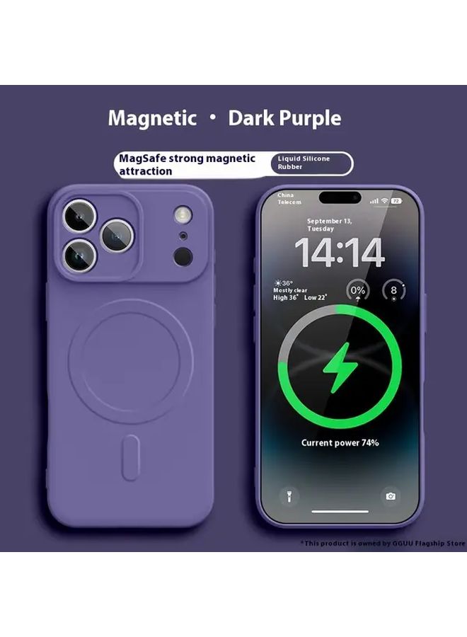 حافظة V55 رمادية مغناطيسية واقية لجهاز iPhone 16 Pro Max – غطاء بسيط - Image 1