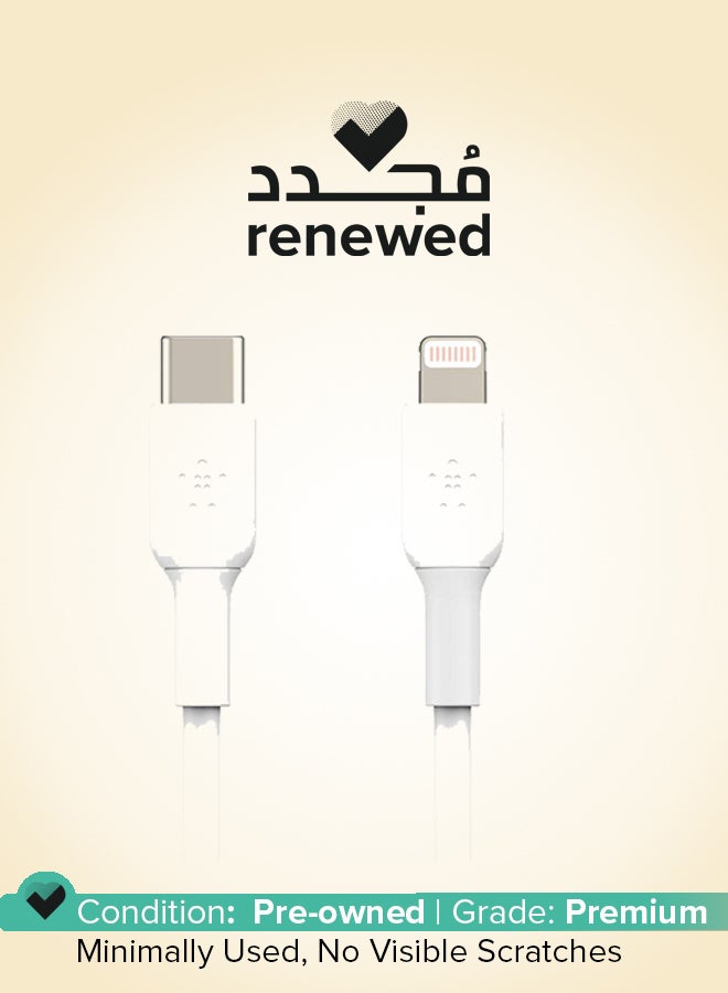 belkin Renewed -  1 Meter PVC Lightning to USB-C Cable - White white - Image 1