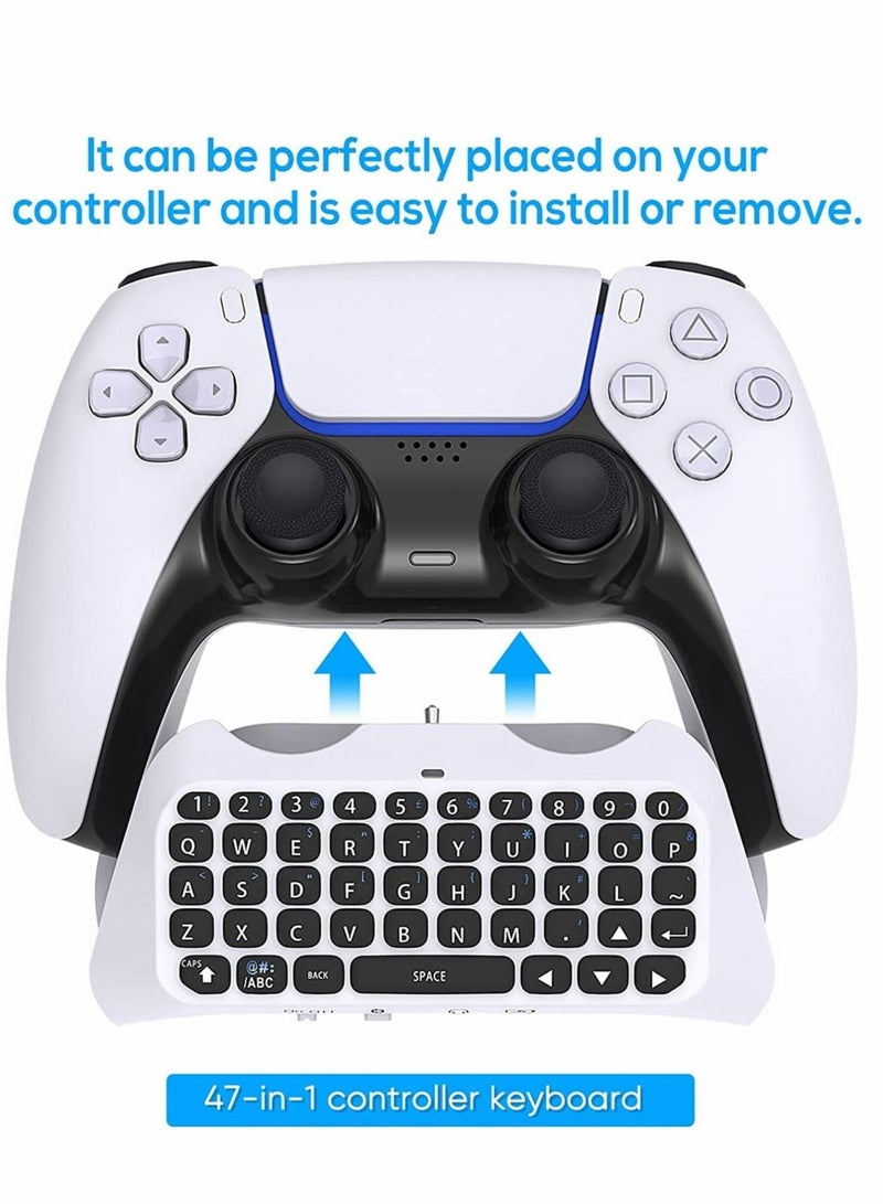 Captaintech Wireless Keyboard for PS5 Controller, Bluetooth 3.0 Mini Chatpad Message Game Keyboard Keypad Built-in Speaker with 3.5mm Audio Jack for Messaging and Gaming Live Chat - Image 3
