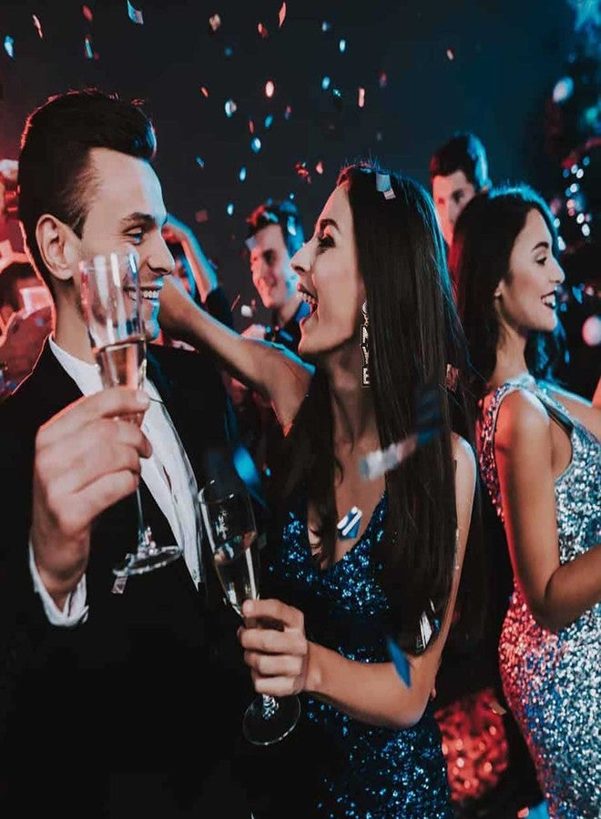 CEALXHENY New Year’s Eve Earrings Rhinestone Beaded NYE Earrings for Women Delicate Holiday Earrings Festive Party Accessory Jewelry Gifts (Silver&Black) - Image 5