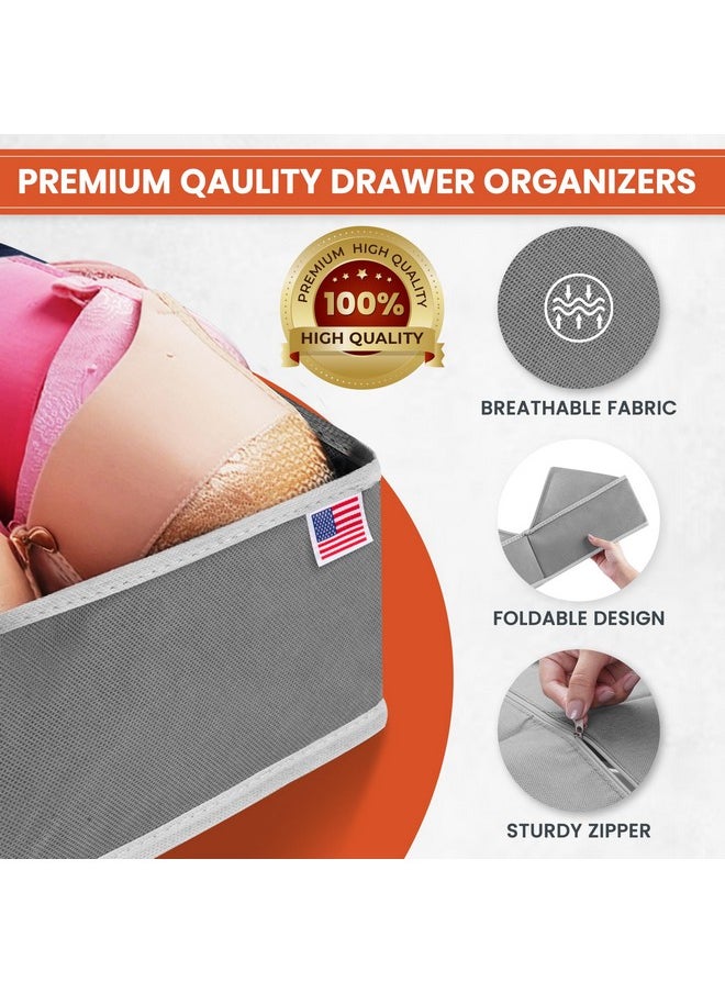RFAQK RFAQK 18 Pack Drawer Organizer Clothes-3 Sizes Dresser Organizer for Underwear Closet, Baby Clothes Organizer for Wardrobe-Foldable Fabric Drawer Dividers for Bedroom,Lingerie,Undies,Bra-Grey  - Image 4