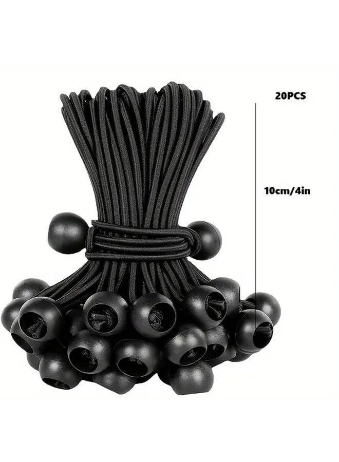 20pcs 10cm Elastic Bungee Cords Multi Purpose For Camping Tent Canopy And Luggage Strapping - Image 4