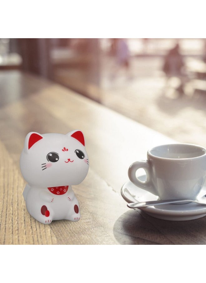 Zunate - Bobble Head Nodding Cat For Car Dashboard Solar Lucky Nodding Cat Car Decoration Cute Miniature Cat Figure Automobile Decoration Gifts For Men (With Large Eyes) - Image 1