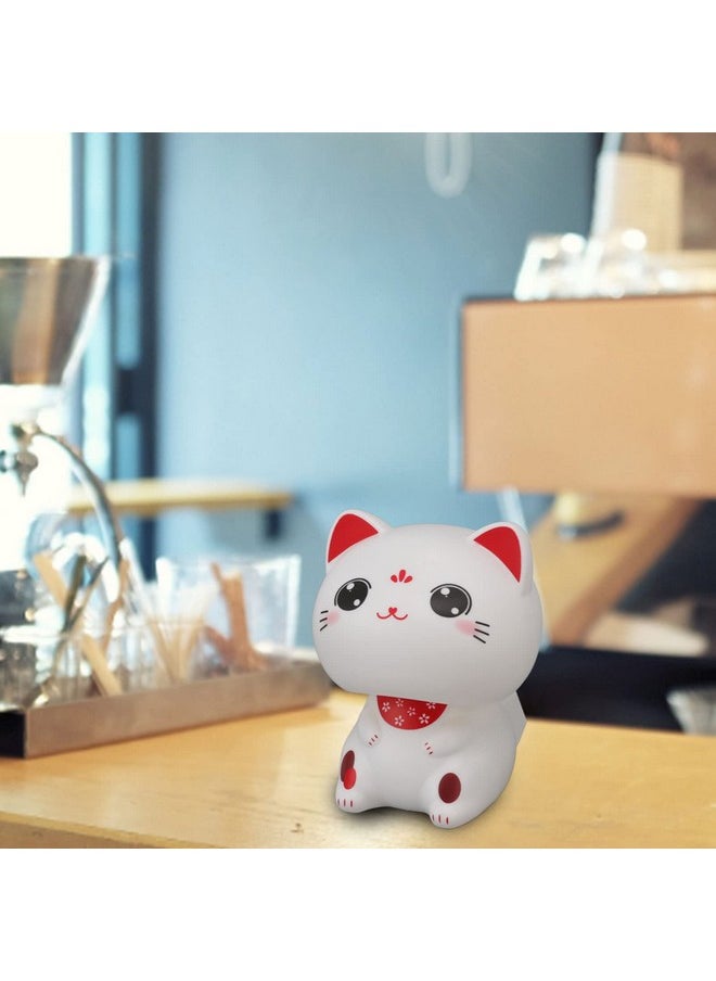 Zunate - Bobble Head Nodding Cat For Car Dashboard Solar Lucky Nodding Cat Car Decoration Cute Miniature Cat Figure Automobile Decoration Gifts For Men (With Large Eyes) - Image 1