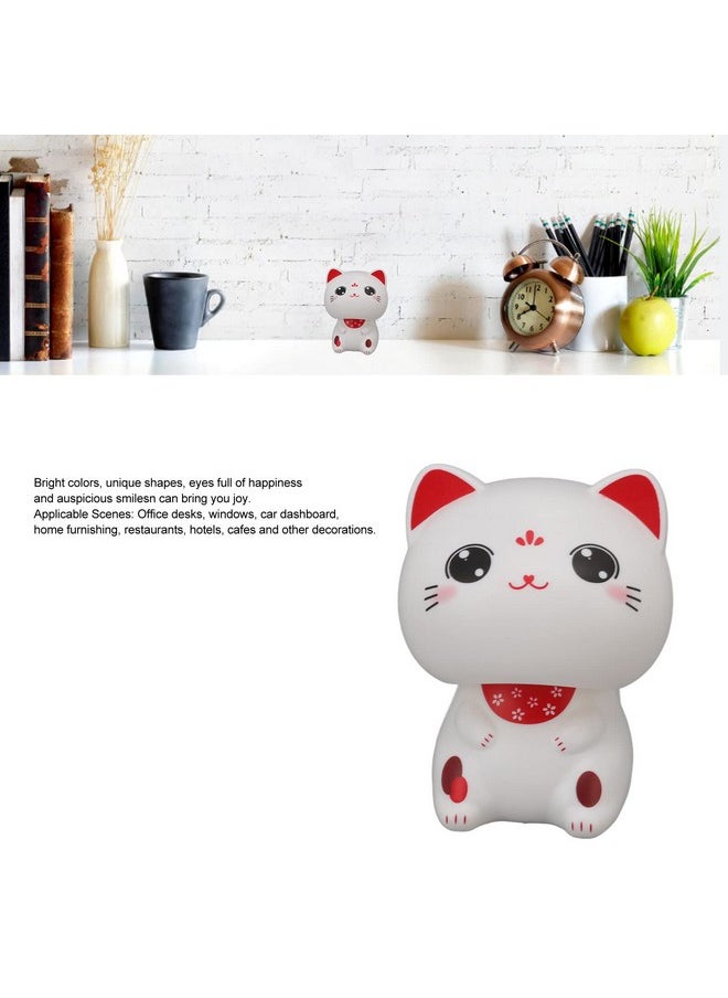 Zunate - Bobble Head Nodding Cat For Car Dashboard Solar Lucky Nodding Cat Car Decoration Cute Miniature Cat Figure Automobile Decoration Gifts For Men (With Large Eyes) - Image 1