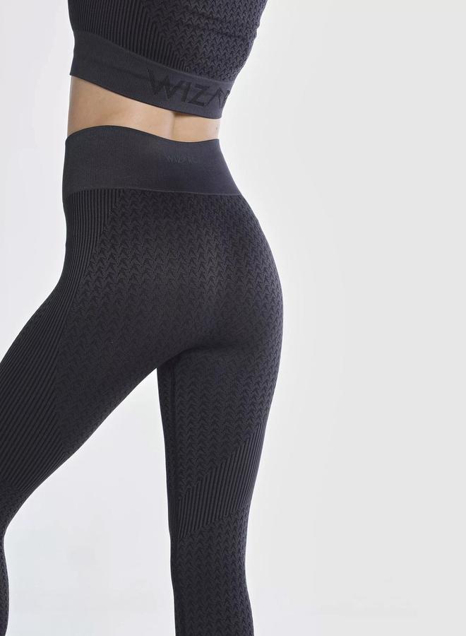 Wizard Women Black Textured Seamless Leggings - Image 3