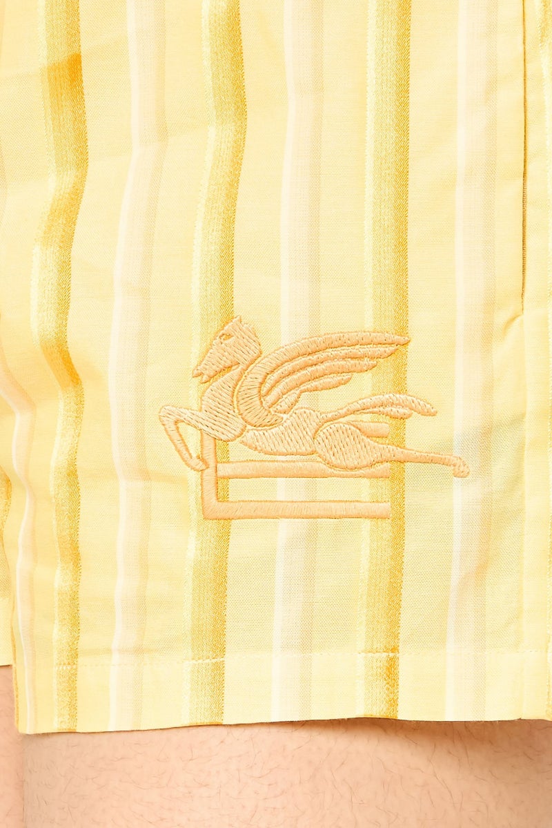 ETRO شورتات أساسية مزينة بشعار للنساء، أصفر - Image 5