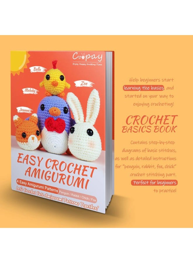 Coopay Crochet Kit for Beginners: 4 in 1 Crochet Animal Kit - Penguin, Chick, Rabbit & Fox, Crochet Set Beginner Crochet Starter Kit for Adults, Learn to Crocheting Knitting Kit Includes Instructions - Image 3