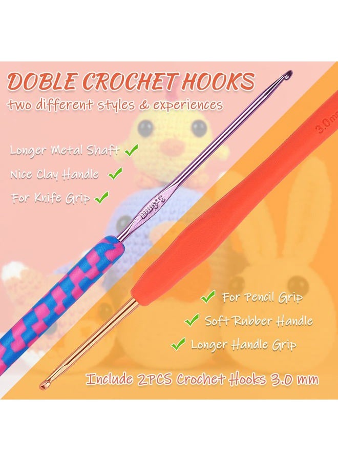 Coopay Crochet Kit for Beginners: 4 in 1 Crochet Animal Kit - Penguin, Chick, Rabbit & Fox, Crochet Set Beginner Crochet Starter Kit for Adults, Learn to Crocheting Knitting Kit Includes Instructions - Image 5