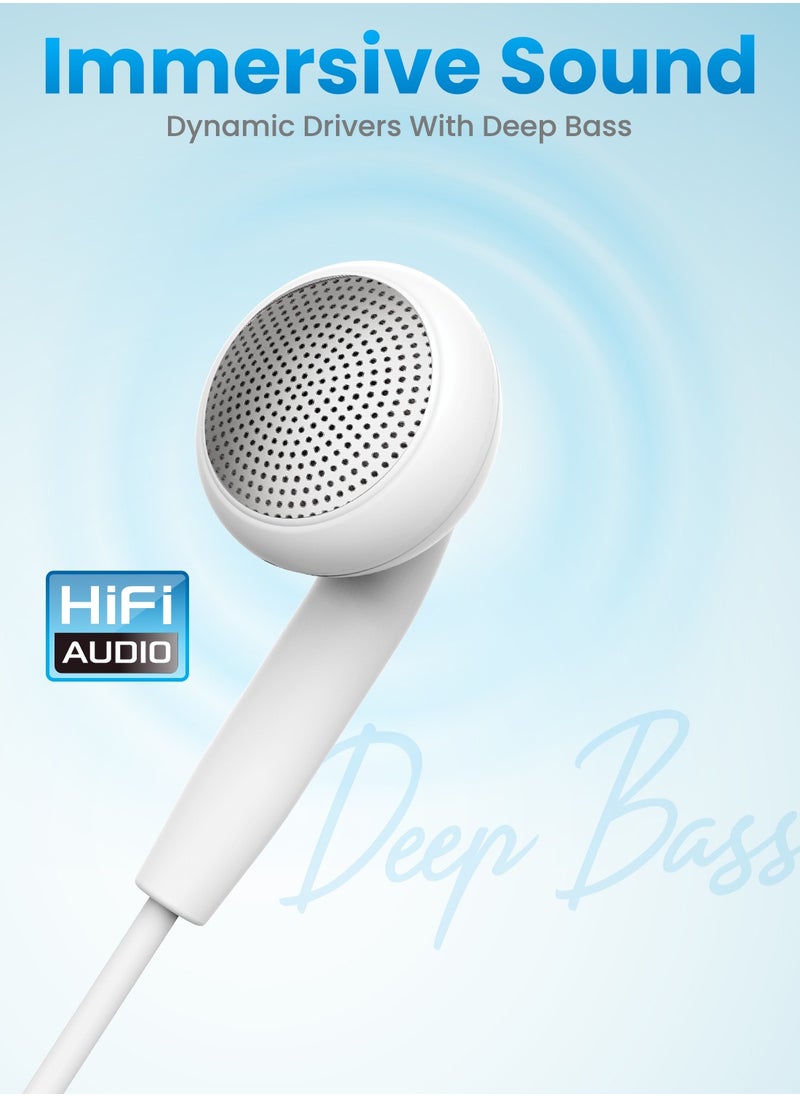 Remson - Remson Wired Mono Single MFi Lightning Connector Headphone Earphone Earbud with In-Line Remote Compatible for iPhone 13 12 11 Pro Max iPhone X XS Max XR - White - Image 1
