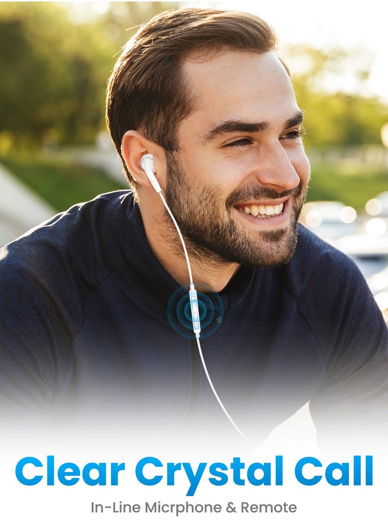 Remson - Remson Wired Mono Single MFi Lightning Connector Headphone Earphone Earbud with In-Line Remote Compatible for iPhone 13 12 11 Pro Max iPhone X XS Max XR - White - Image 1