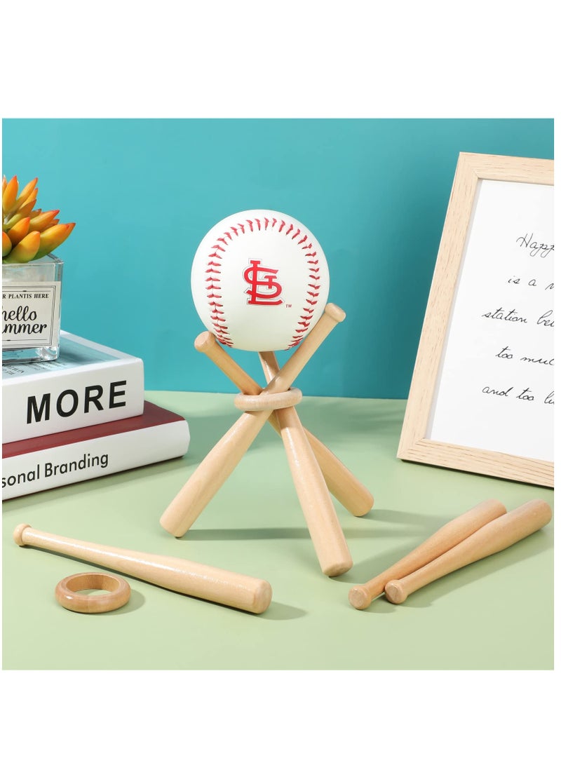 Excefore Baseball Stand, Baseball Holders for Balls Display Wooden Baseball Bat Display Stand Holder Display Baseball Centerpieces for Tables for Kids and Sports Lover  - Image 2