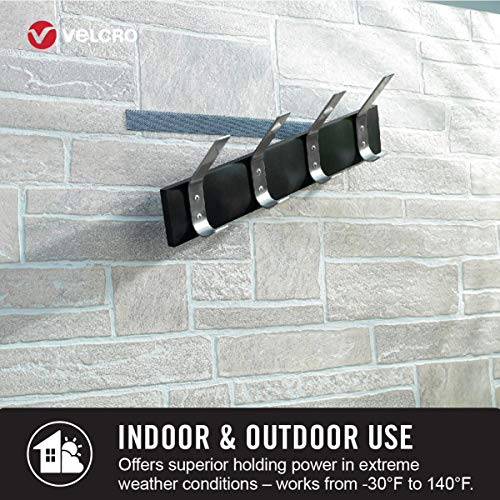 VELCRO Brand شرائط فيلكرو الخارجية الثقيلة | مجموعة 4 × 1 بوصة من 10 | تحمل 15 رطل | شريط حلقة وخطاف تيتانيوم بقوة لاصقة صناعية | مقاومة للعوامل الجوية للأسطح الخشنة (90812) - Image 4