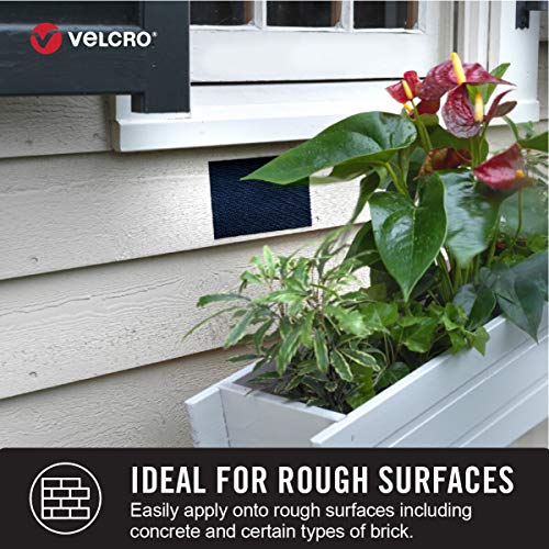 VELCRO Brand شرائط فيلكرو الخارجية الثقيلة | مجموعة 4 × 1 بوصة من 10 | تحمل 15 رطل | شريط حلقة وخطاف تيتانيوم بقوة لاصقة صناعية | مقاومة للعوامل الجوية للأسطح الخشنة (90812) - Image 3