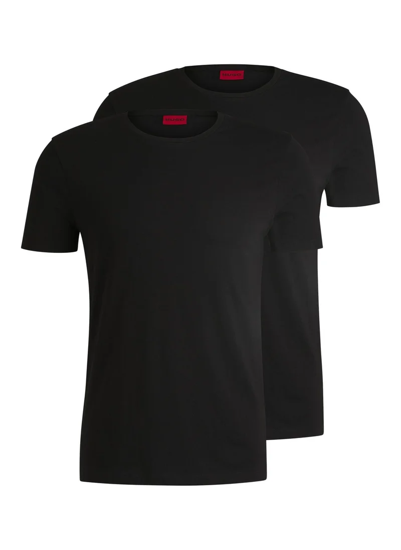 HUGO Two-pack of slim-fit T-shirts in stretch cotton