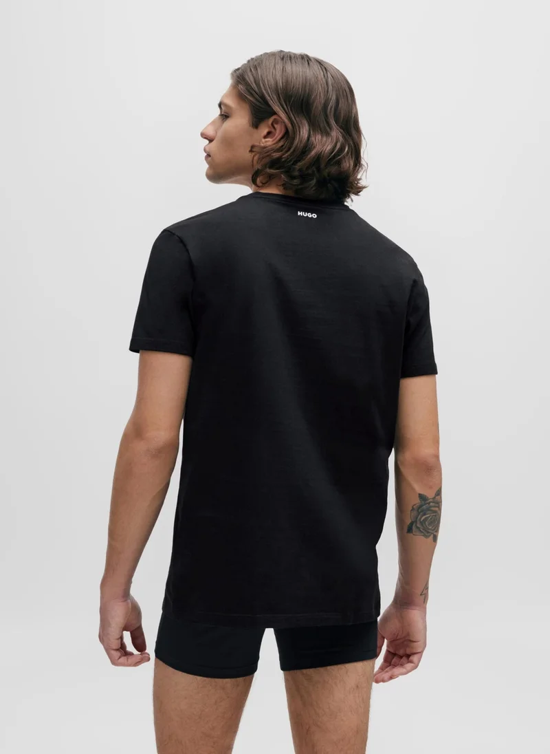 HUGO Black Two-pack of slim-fit T-shirts in stretch cotton for Men | Best Price UAE