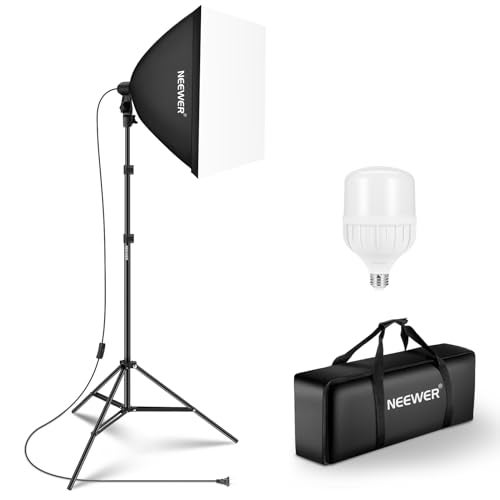 Neewer Neewer NEEWER 350W Equivalent Softbox Lighting Kit, 5700K LED Light Bulb, 24x24 inches Softbox with E26 Socket, - Image 1