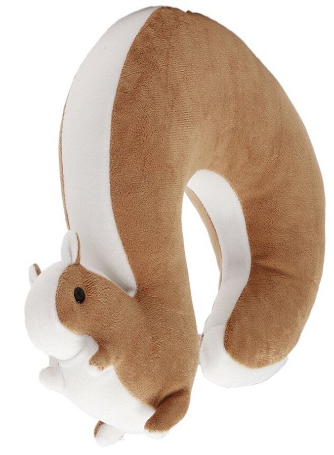 Lacheln Cartoon U Shape Travel Pillow Car Neck Support Rest Cushion for Airplane Bus Train Home Office Soft Plush,Brown Squirrel - Image 1