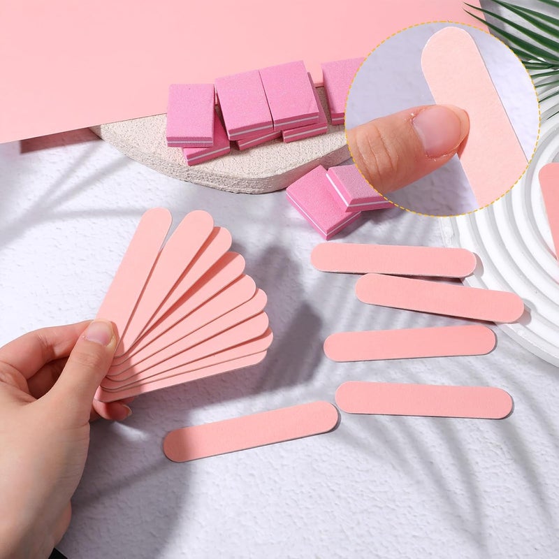 Ajcotahm 20 Sets Disposable Manicure Kit, Mini Nail Files Disposable Cuticle Pusher Stick Mini Buffer for Press on Nails Double Sided Nail Files Manicure Pedicure Tools - Image 4