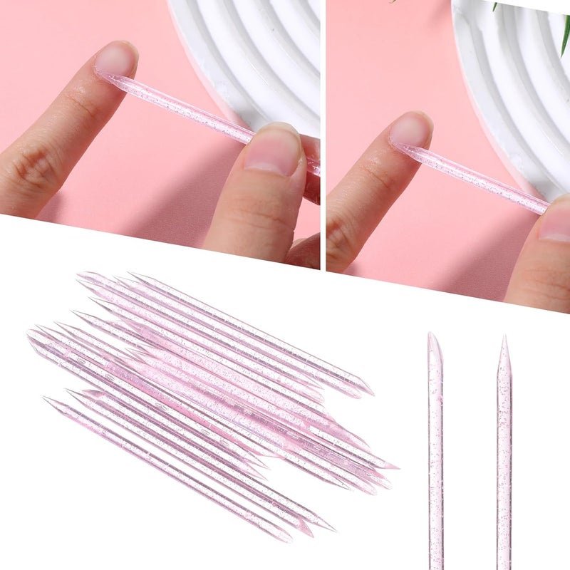 Ajcotahm 20 Sets Disposable Manicure Kit, Mini Nail Files Disposable Cuticle Pusher Stick Mini Buffer for Press on Nails Double Sided Nail Files Manicure Pedicure Tools - Image 5