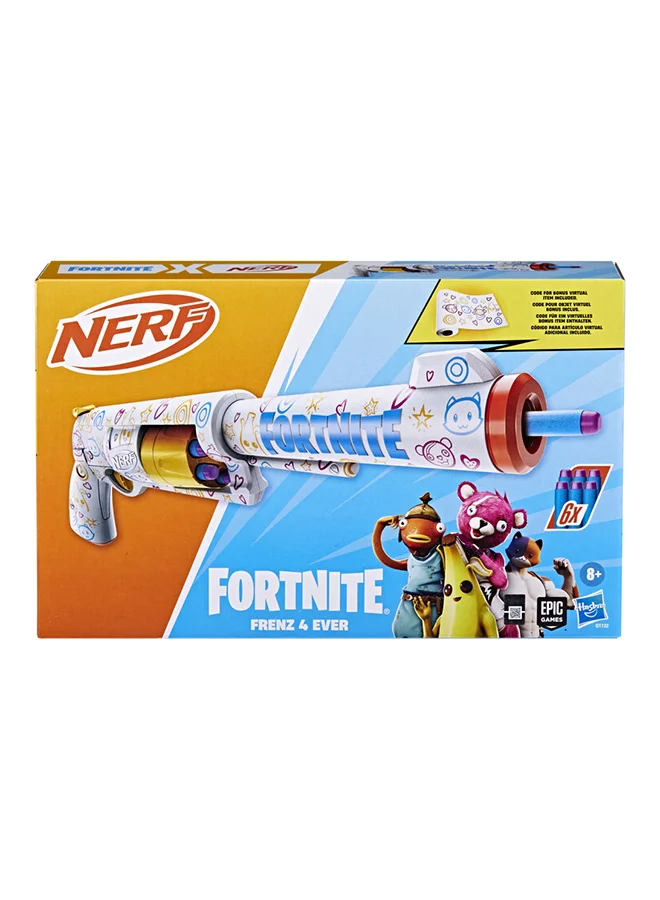 نيرف نيرف فورتنايت فريندز فور إيفر بلاستر، رمز إضافي لفتح غلاف فريندز فور إيفر في اللعبة،  سهام نيرف إيليت، أسطوانة  سهام، هدايا فورتنايت