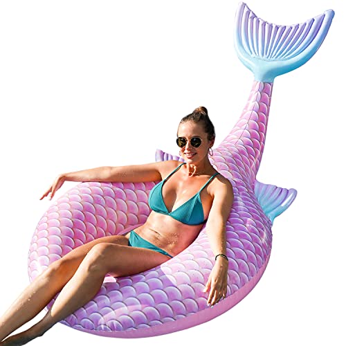 FindUWill Pool Floats Adult 71 Giant Mermaid Float Swimming Rings Floaties Toys for Pool Party Pink - Image 1
