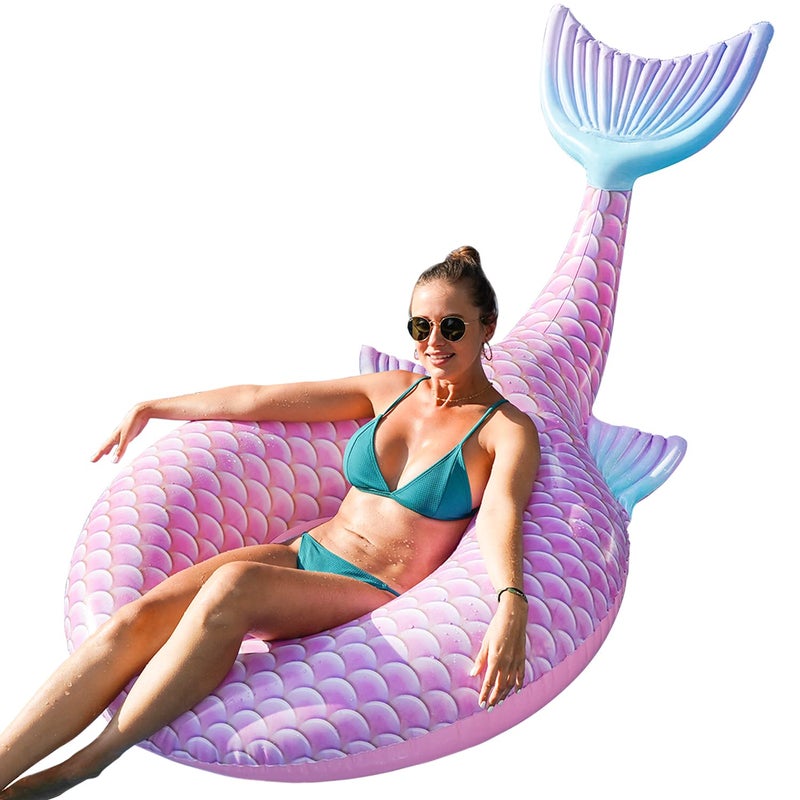 FindUWill Pool Floats Adult 71 Giant Mermaid Float Swimming Rings Floaties Toys for Pool Party Pink - Image 2
