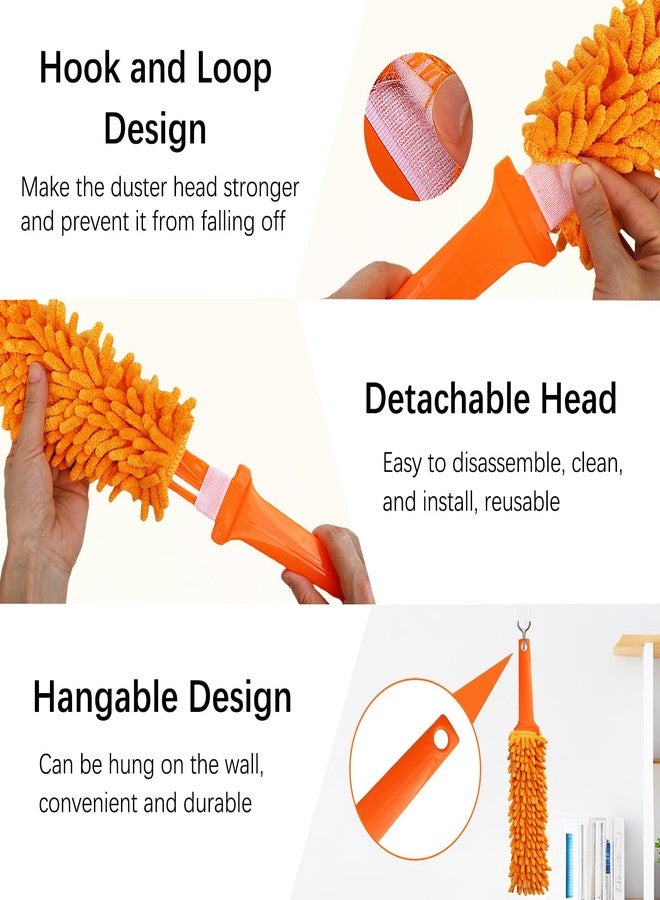 HDongany Gap Cleaning Feather Duster - 1 Pack 100 inch Telescoping Gap Dust and 2 Pack 15 inch Gap Cleaning Hand Dusters, Microfiber Feather Duster for House Hold - Image 5