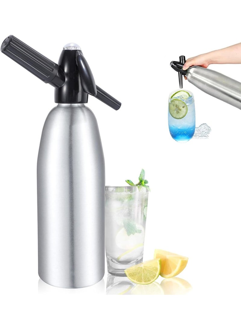 Soda Siphon, 1 Litre Carbonated Water Machine, Seltzer Water Maker, Portable Aluminium Sparkling Water Maker for Making Homemade Juices, Mojitos, Cocktails, Drinks in Home Bars - Image 4