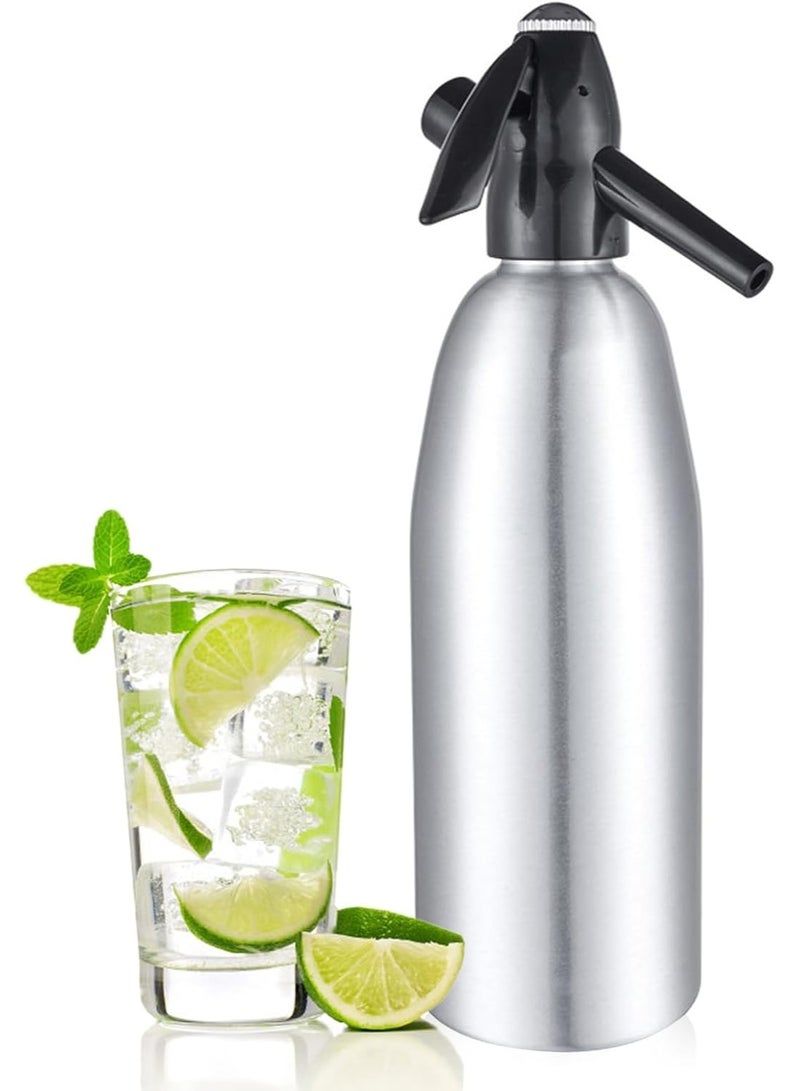 Soda Siphon, 1 Litre Carbonated Water Machine, Seltzer Water Maker, Portable Aluminium Sparkling Water Maker for Making Homemade Juices, Mojitos, Cocktails, Drinks in Home Bars - Image 3