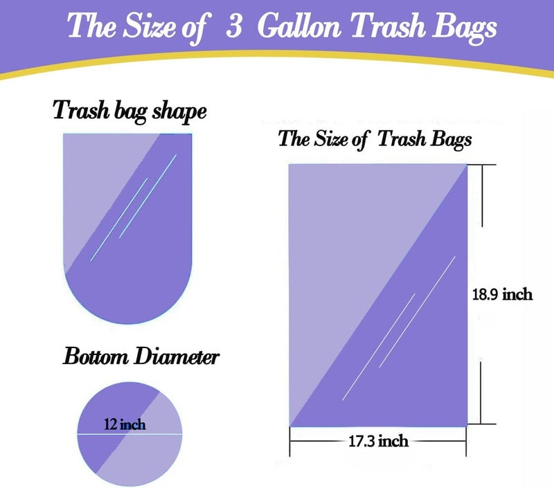 3 Gallon Small Clear Trash Bags - 120 Count - Image 2