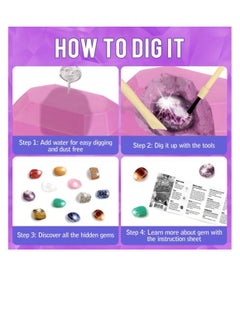 KASTWAVE Gem Digging Kit for Kids, Exciting Gemstone Mining Adventure, Educational STEM Crystal and Mineral Excavation, Great STEM Science Kit, Geology Gift for Kids, Toys for Boys and Girls  - Image 3