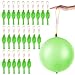 HSLCGF 24 Pcs Green Punch Balloons Bounce with Rubber Band Handle Punching Balloon Heavy Duty for Birthday party favors Kids Green - Image 2