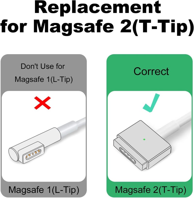 MAKINGTEC USB C to Magnetic T-Tip Adapter, Type-C to Magnetic 2 T-Head PD 100W Power Fast Charging Converter for 2013-2015 MacBook Pro Air - Image 5