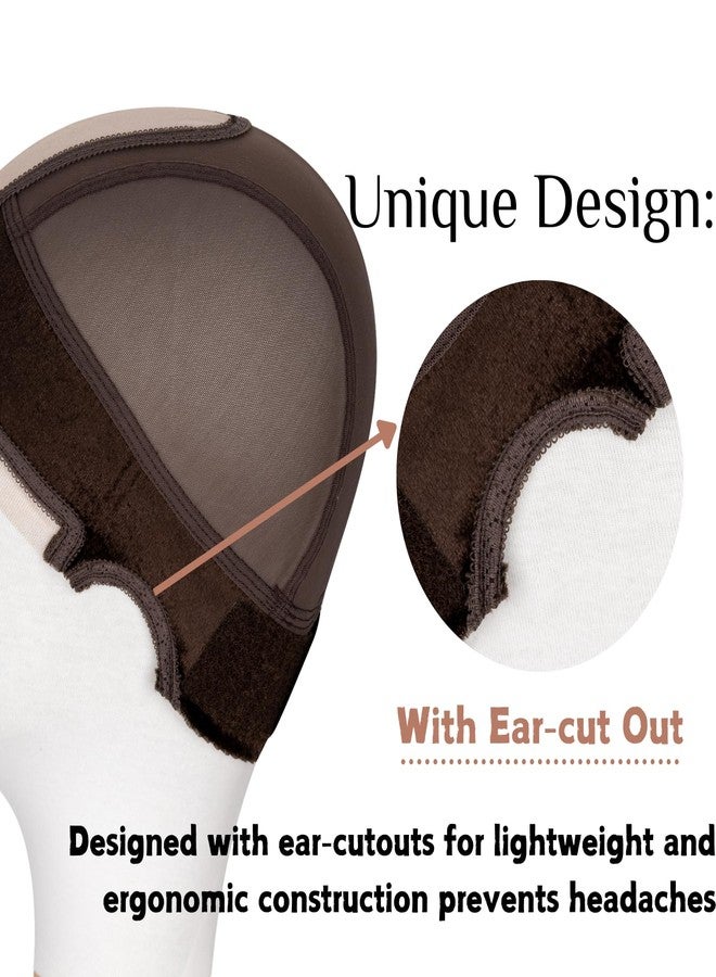 Cospack Women Lace Wig Grip Cap - 2x6 Middle Part Lace Area Adjustable Non-Slip Band With Velcro - Wig Gripper Around Lace Edge With Ear-Cutouts Comfortable Breathable No-Headache (Brown) - Image 5