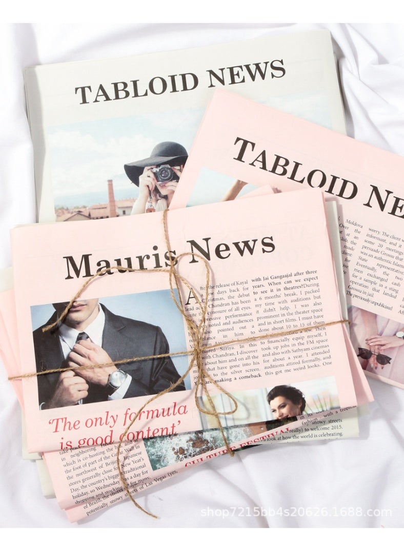 4 قطع من دعامات التصوير الصحفي الإنجليزي، صحيفة مزخرفة للأزياء، دعامات خلفية لتصوير الطعام، ورق تغليف الزهور لتزيين الأجواء - Image 1