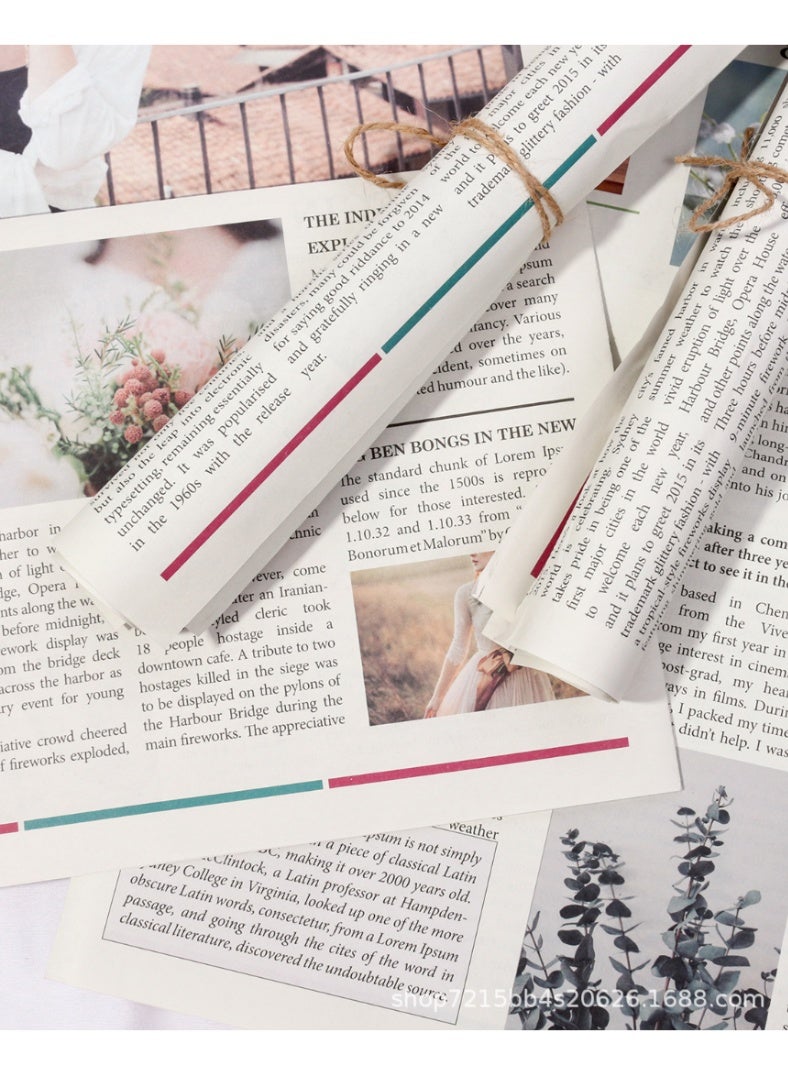 4 قطع من دعامات التصوير الصحفي الإنجليزي، صحيفة مزخرفة للأزياء، دعامات خلفية لتصوير الطعام، ورق تغليف الزهور لتزيين الأجواء - Image 3