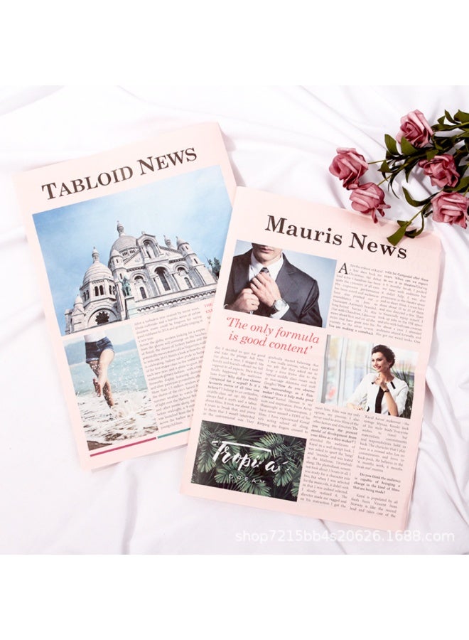 4 قطع من دعامات التصوير الصحفي الإنجليزي، صحيفة مزخرفة للأزياء، دعامات خلفية لتصوير الطعام، ورق تغليف الزهور لتزيين الأجواء - Image 4