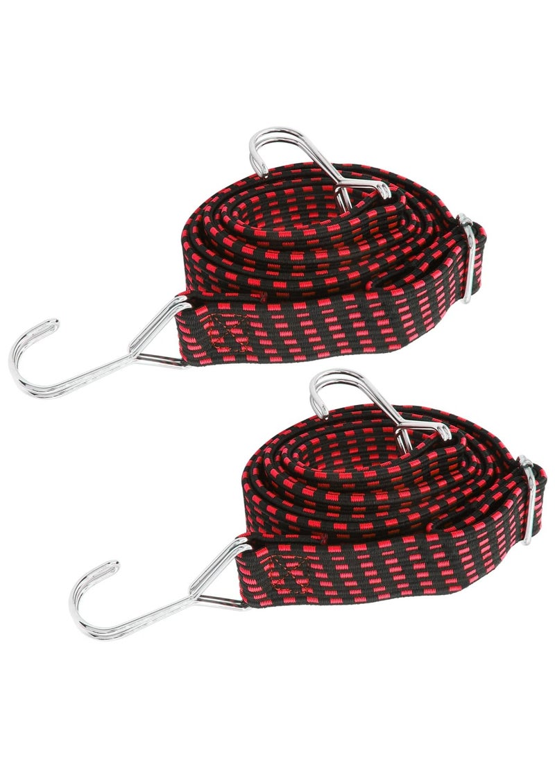 Oasisgalore Bungee Cords with Hooks, Heavy Duty Latex Straps, Luggage Elastic Rope for Cargo Camping, Red  - Image 2