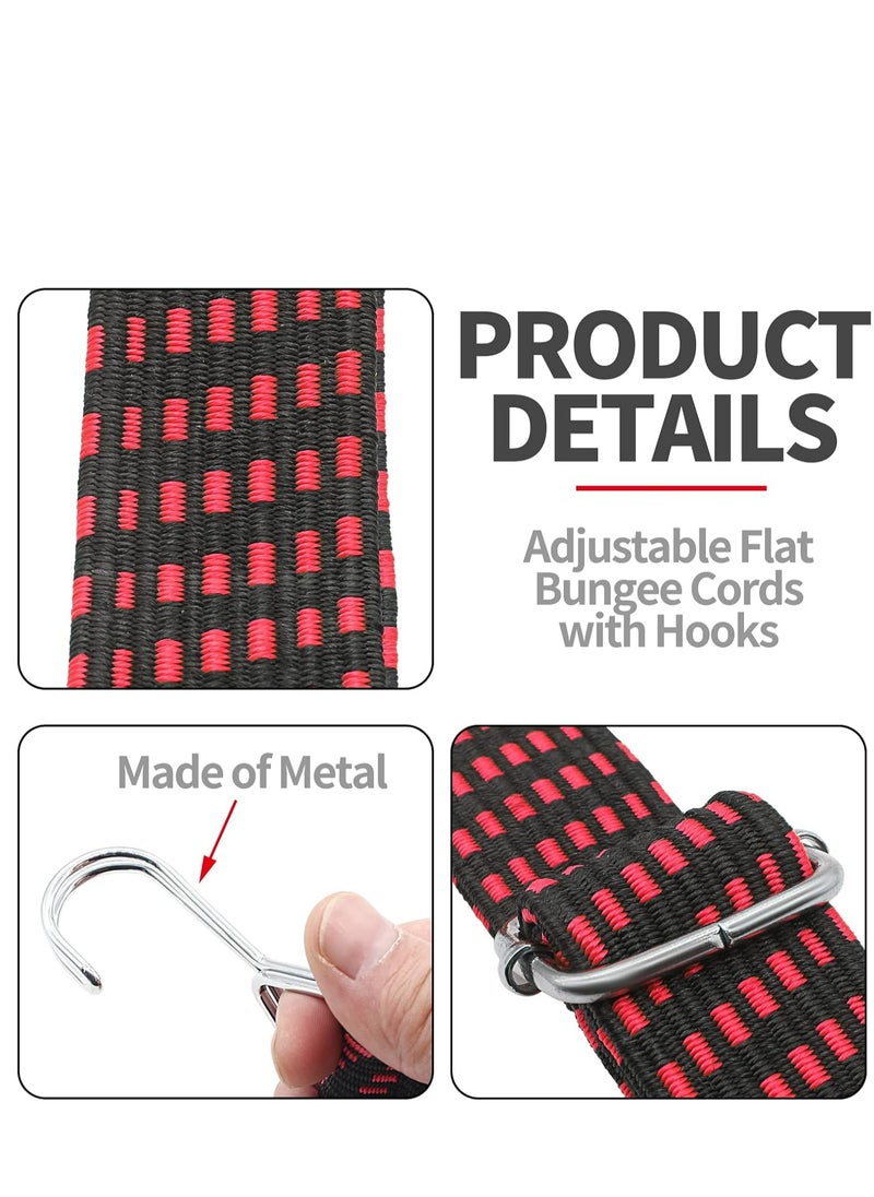 Oasisgalore Bungee Cords with Hooks, Heavy Duty Latex Straps, Luggage Elastic Rope for Cargo Camping, Red  - Image 3