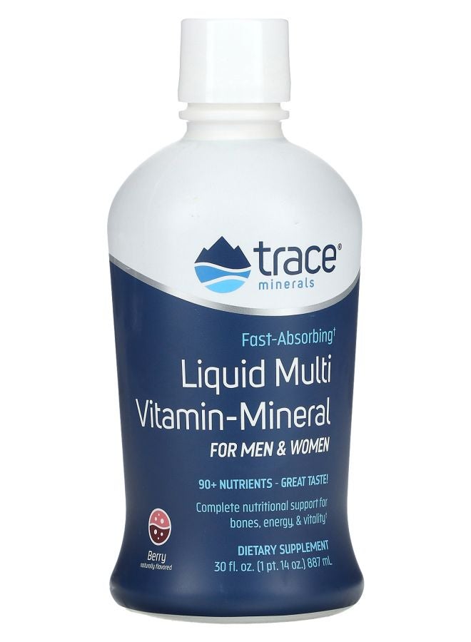 Trace Minerals Liquid Multi Vitamin-Mineral For Men & Women Berry 30 fl oz (887 ml)