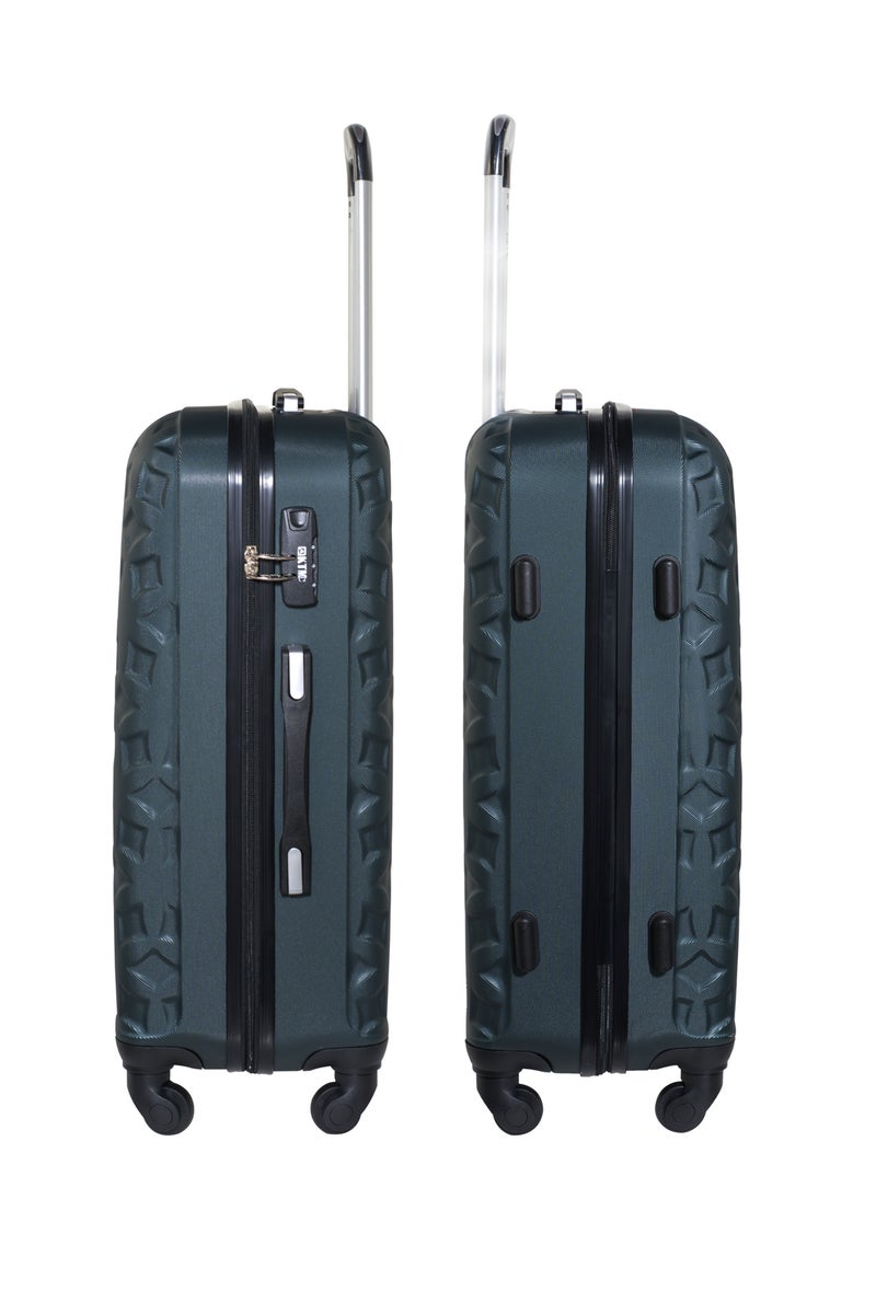 KTMC ABS Luggage 24 inches Checked Suitcases, KTMC-9191 Blackish Green - Image 3